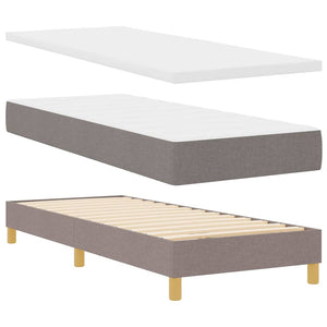 vidaXL Box Spring Bed with Pillows and Headboard Taupe 200 x 80 cm Fabric