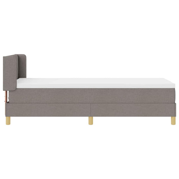 vidaXL Box Spring Bed with Pillows and Headboard Taupe 200 x 80 cm Fabric