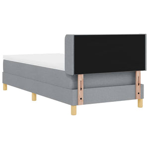 vidaXL Box Spring Bed with Mattress Light Grey 190 x 90 cm Polyester