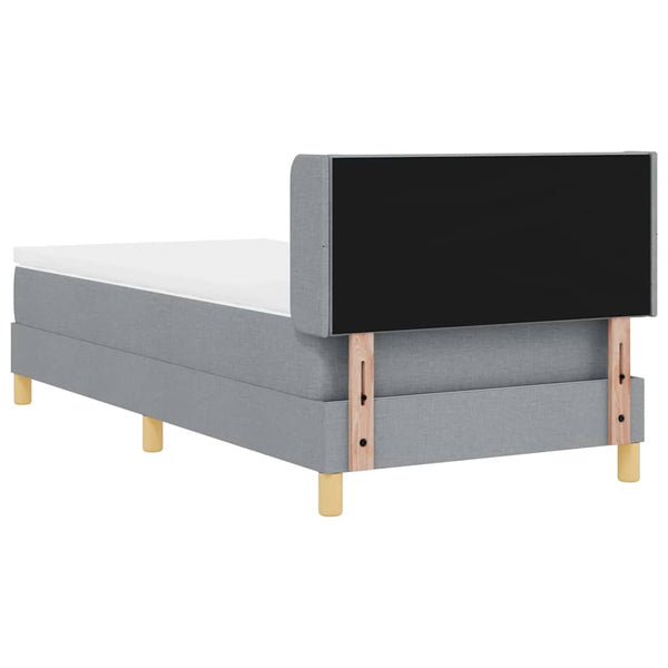 vidaXL Box Spring Bed with Mattress Light Grey 190 x 90 cm Polyester