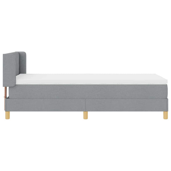vidaXL Box Spring Bed with Mattress Light Grey 190 x 90 cm Polyester