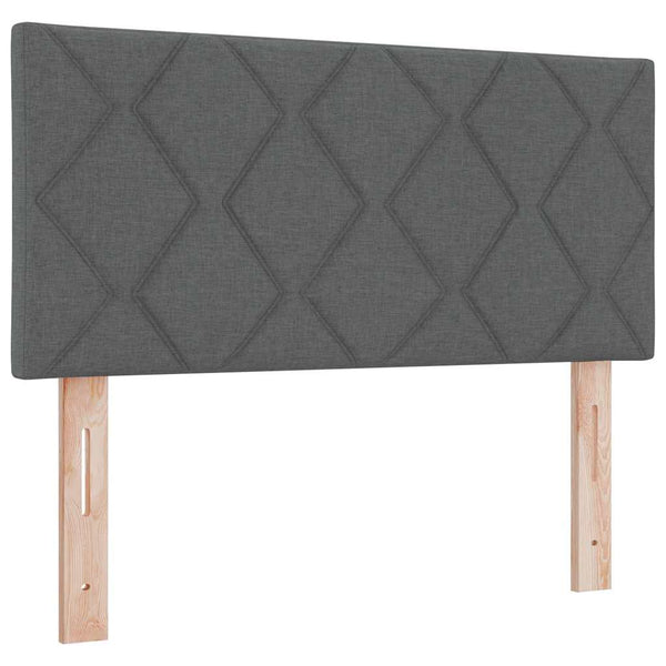 vidaXL Box Spring Bed with Mattress Dark Grey 190 x 90 cm Polyester
