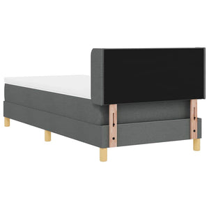 vidaXL Box Spring Bed with Mattress Dark Grey 190 x 90 cm Polyester