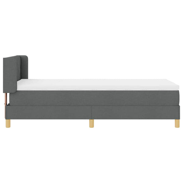 vidaXL Box Spring Bed with Mattress Dark Grey 190 x 90 cm Polyester