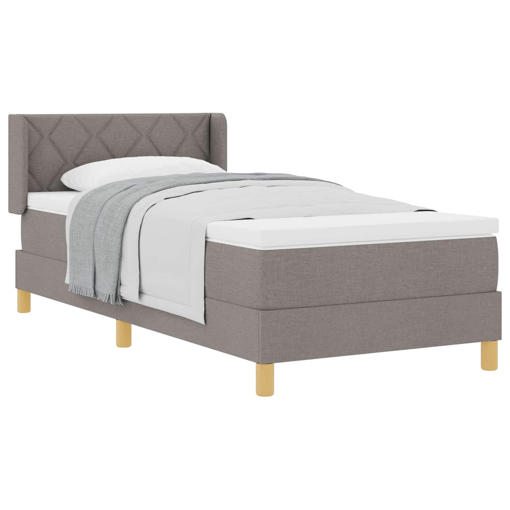 vidaXL Box Spring Bed with Mattress Taupe 190 x 90 cm Polyester