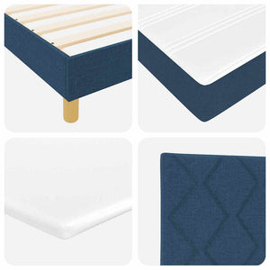 vidaXL Box Spring Bed with Mattress Blue 190 x 90 cm Polyester