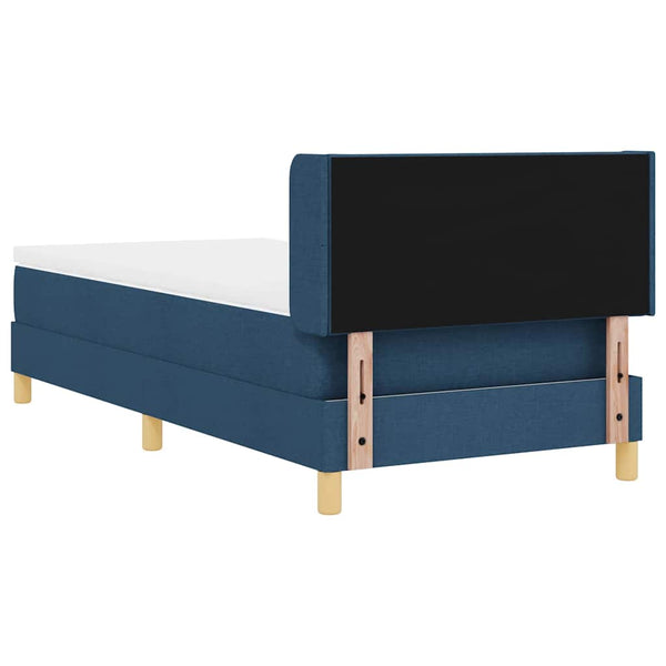 vidaXL Box Spring Bed with Mattress Blue 190 x 90 cm Polyester