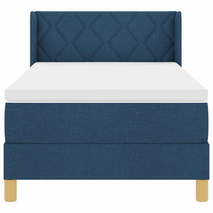 vidaXL Box Spring Bed with Mattress Blue 190 x 90 cm Polyester