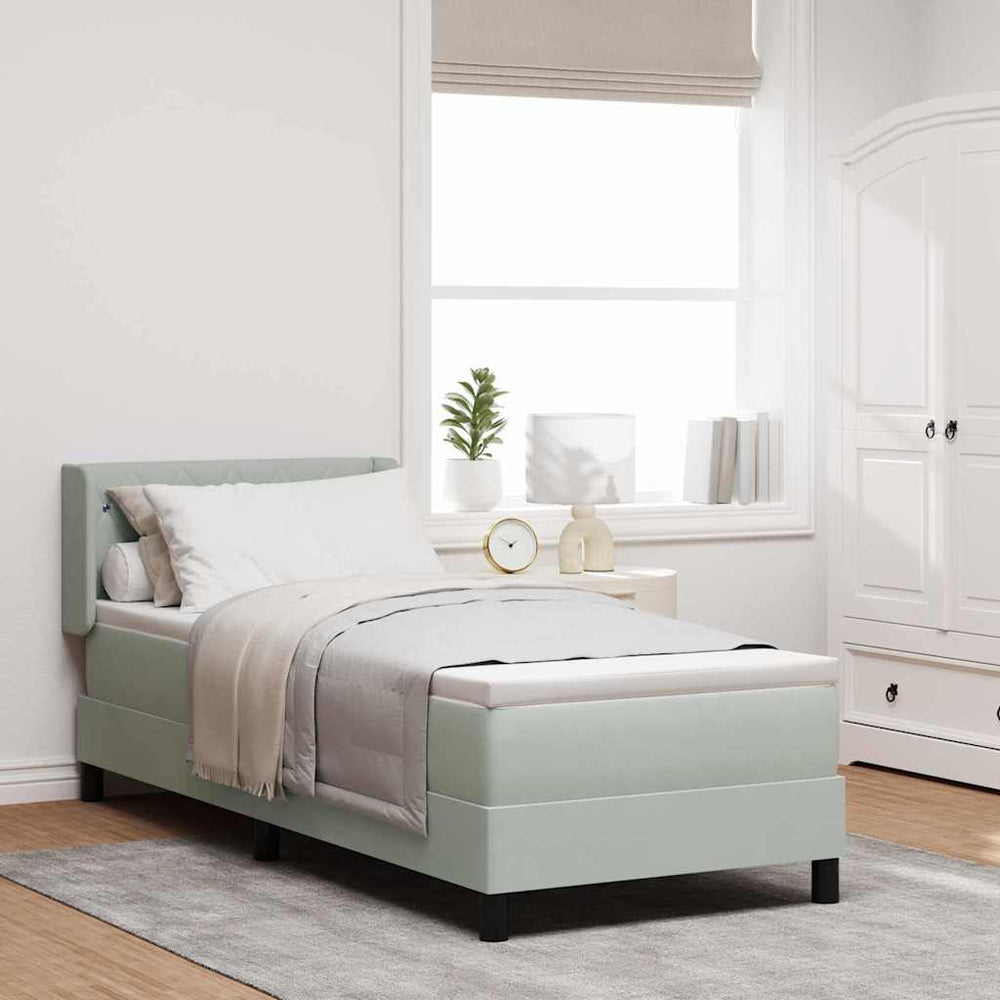 vidaXL Box Spring Bed with Headboard Light Gray 200 x 80 cm Velvet