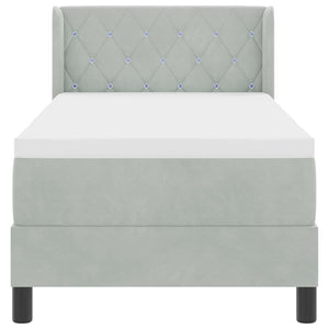 vidaXL Box Spring Bed with Headboard Light Gray 200 x 80 cm Velvet