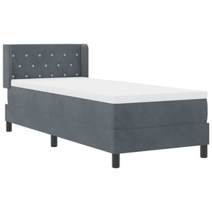 vidaXL Box Spring Bed with Headboard Dark Grey 200 x 80 cm Velvet