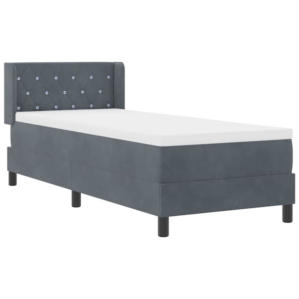 vidaXL Box Spring Bed with Headboard Dark Grey 200 x 80 cm Velvet