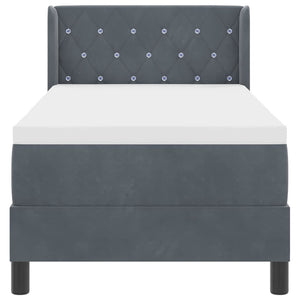 vidaXL Box Spring Bed with Headboard Dark Grey 200 x 80 cm Velvet