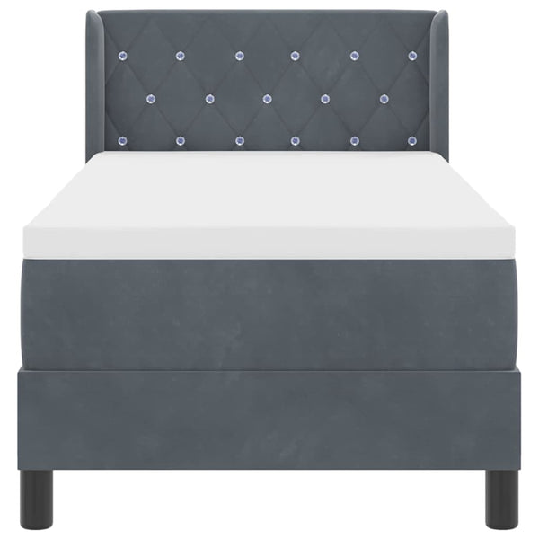 vidaXL Box Spring Bed with Headboard Dark Grey 200 x 80 cm Velvet
