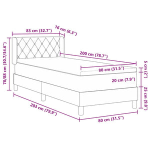 vidaXL Box Spring Bed with Headboard Black 200 x 80 cm Velvet