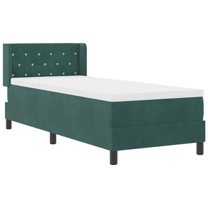 vidaXL Box Spring Bed with Headboard Dark Green 200 x 80 cm Velvet