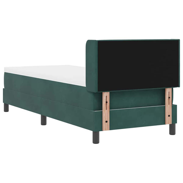 vidaXL Box Spring Bed with Headboard Dark Green 200 x 80 cm Velvet