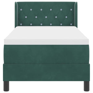 vidaXL Box Spring Bed with Headboard Dark Green 200 x 80 cm Velvet