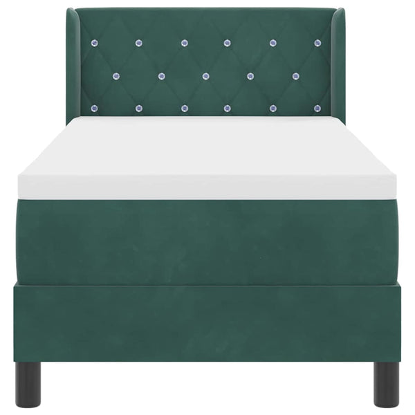 vidaXL Box Spring Bed with Headboard Dark Green 200 x 80 cm Velvet