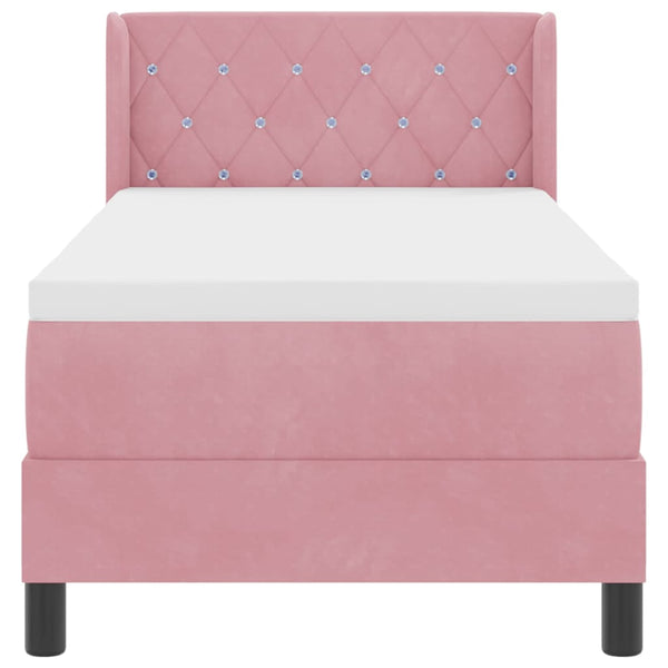 vidaXL Box Spring Bed with Headboard Pink 200 x 80 cm Velvet