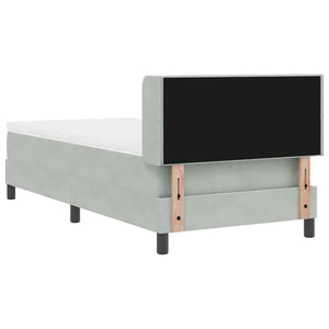 vidaXL Box Spring Bed with Headboard Light Gray 190 x 90 cm Velvet