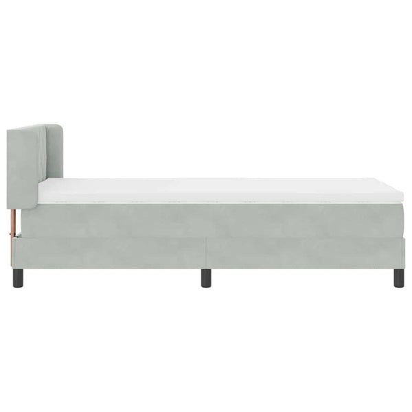vidaXL Box Spring Bed with Headboard Light Gray 190 x 90 cm Velvet