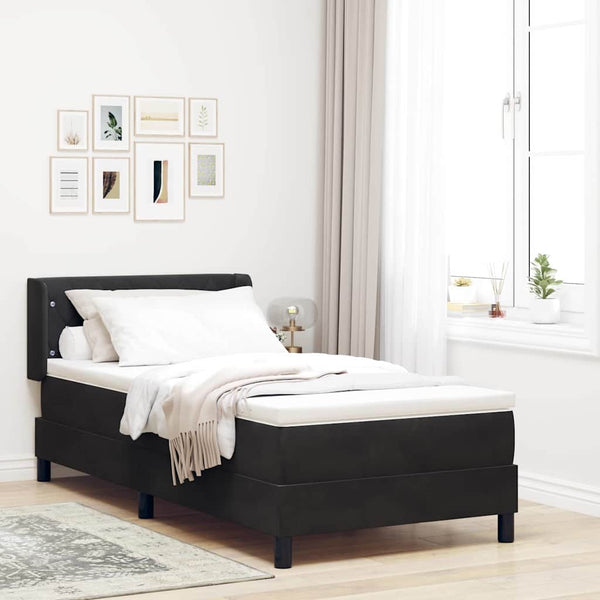 vidaXL Box Spring Bed with Headboard Black 190 x 90 cm Velvet
