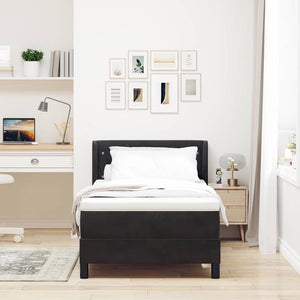 vidaXL Box Spring Bed with Headboard Black 190 x 90 cm Velvet