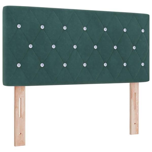 vidaXL Box Spring Bed with Headboard Dark Green 190 x 90 cm Velvet