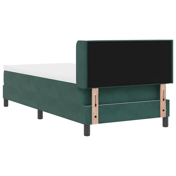 vidaXL Box Spring Bed with Headboard Dark Green 190 x 90 cm Velvet