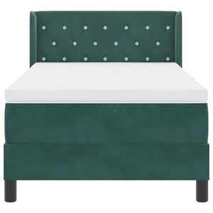 vidaXL Box Spring Bed with Headboard Dark Green 190 x 90 cm Velvet