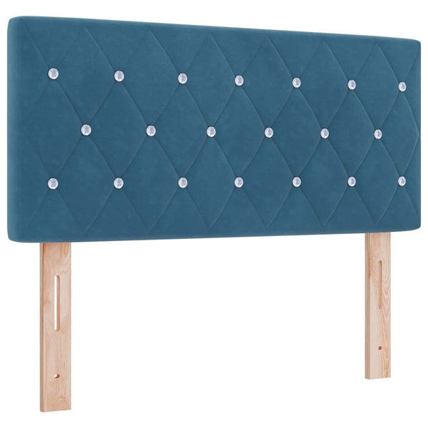 vidaXL Box Spring Bed with Headboard Dark Blue 190 x 90 cm Velvet