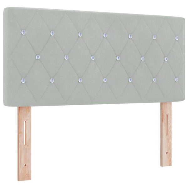 vidaXL Box Spring Bed with Headboard Light Gray 200 x 90 cm Velvet