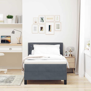 vidaXL Box Spring Bed with Headboard Dark Grey 200 x 90 cm Velvet