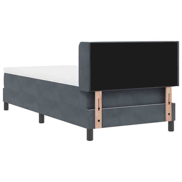 vidaXL Box Spring Bed with Headboard Dark Grey 200 x 90 cm Velvet