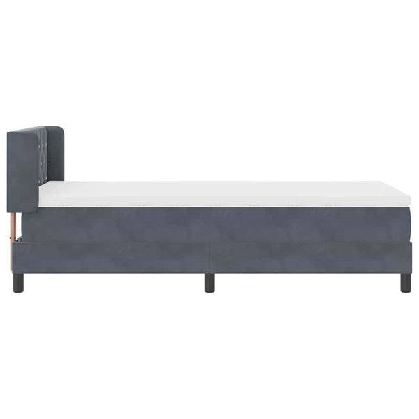 vidaXL Box Spring Bed with Headboard Dark Grey 200 x 90 cm Velvet