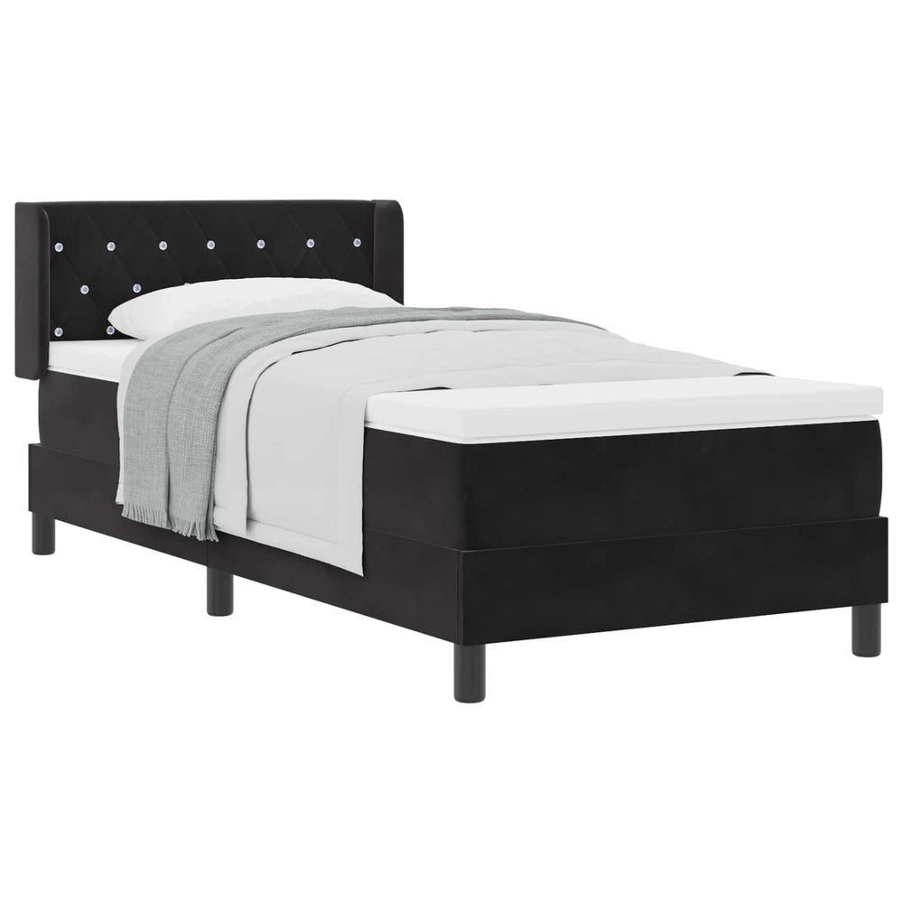 vidaXL Box Spring Bed with Headboard Black 200 x 90 cm Velvet