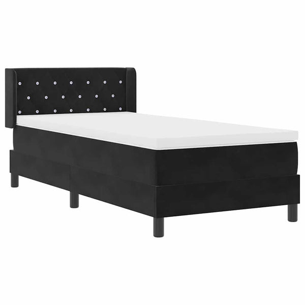 vidaXL Box Spring Bed with Headboard Black 200 x 90 cm Velvet