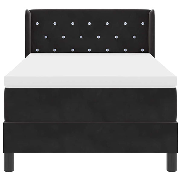 vidaXL Box Spring Bed with Headboard Black 200 x 90 cm Velvet
