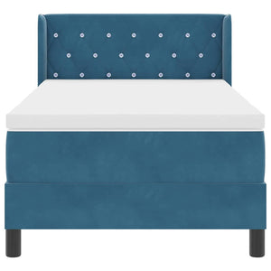 vidaXL Box Spring Bed with Headboard Dark Blue 200 x 90 cm Velvet
