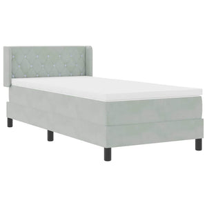 vidaXL Box Spring Bed with Headboard Light Gray 200 x 100 cm Velvet
