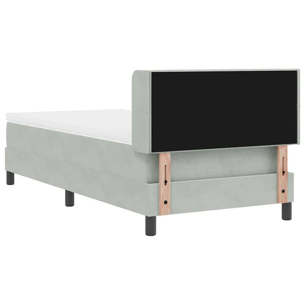 vidaXL Box Spring Bed with Headboard Light Gray 200 x 100 cm Velvet