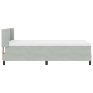 vidaXL Box Spring Bed with Headboard Light Gray 200 x 100 cm Velvet