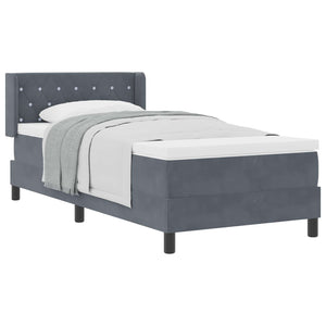 vidaXL Box Spring Bed with Headboard Dark Grey 200 x 100 cm Velvet