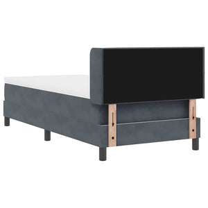 vidaXL Box Spring Bed with Headboard Dark Grey 200 x 100 cm Velvet