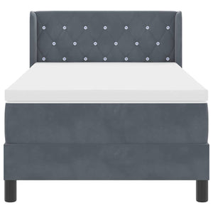 vidaXL Box Spring Bed with Headboard Dark Grey 200 x 100 cm Velvet