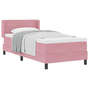 vidaXL Box Spring Bed with Headboard Pink 200 x 100 cm Velvet
