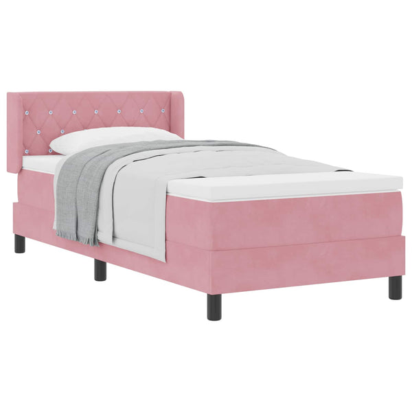 vidaXL Box Spring Bed with Headboard Pink 200 x 100 cm Velvet