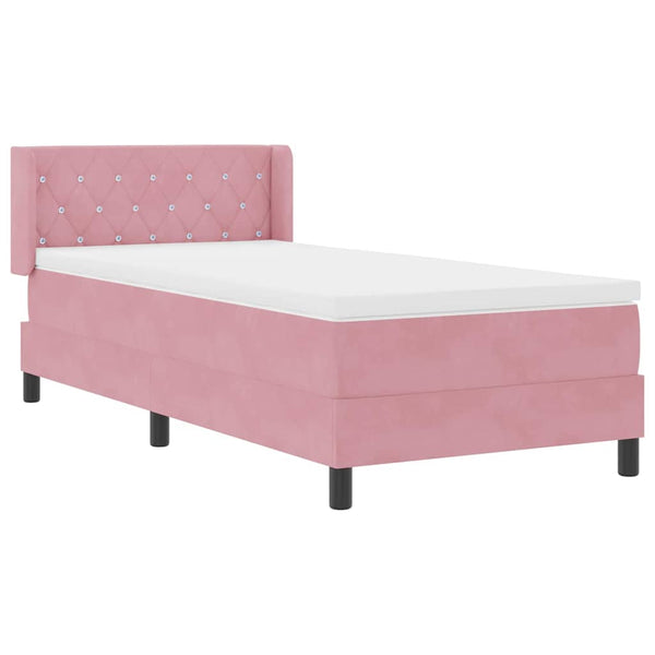 vidaXL Box Spring Bed with Headboard Pink 200 x 100 cm Velvet