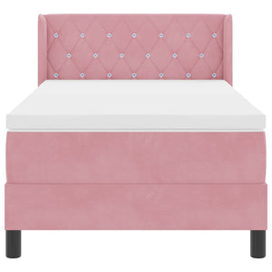 vidaXL Box Spring Bed with Headboard Pink 200 x 100 cm Velvet